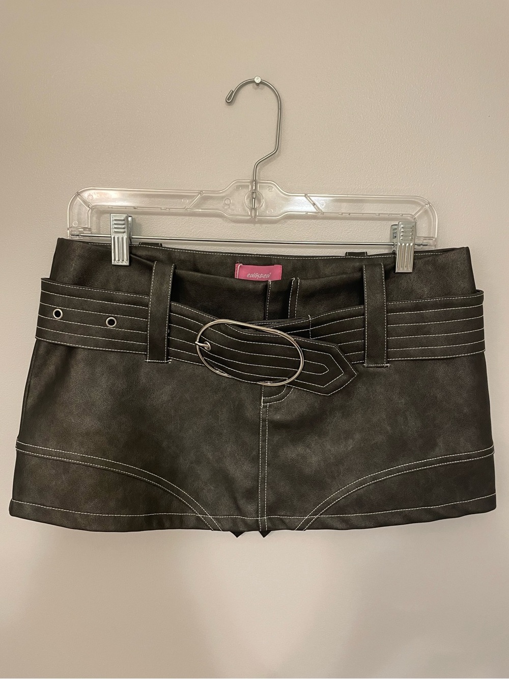 Edikted Faux Leather Skort